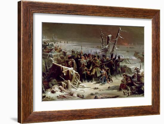 Marshal Ney Supporting the Rear Guard During the Retreat from Moscow, 1856-Adolphe Yvon-Framed Giclee Print