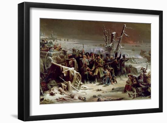 Marshal Ney Supporting the Rear Guard During the Retreat from Moscow, 1856-Adolphe Yvon-Framed Giclee Print