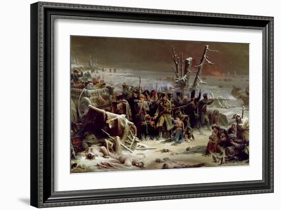 Marshal Ney Supporting the Rear Guard During the Retreat from Moscow, 1856-Adolphe Yvon-Framed Giclee Print