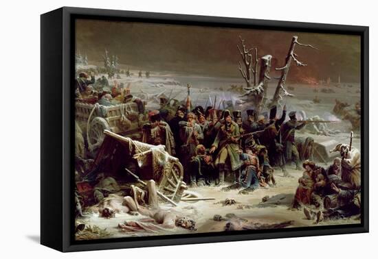 Marshal Ney Supporting the Rear Guard During the Retreat from Moscow, 1856-Adolphe Yvon-Framed Premier Image Canvas