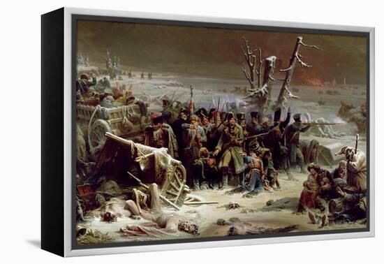 Marshal Ney Supporting the Rear Guard During the Retreat from Moscow, 1856-Adolphe Yvon-Framed Premier Image Canvas