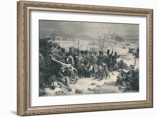 'Marshal Ney Sustaining The Rear-Guard of the Grand Army', 1812, (1896)-Henry Wolf-Framed Giclee Print