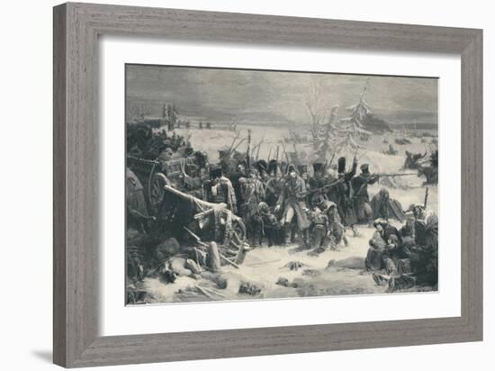 'Marshal Ney Sustaining The Rear-Guard of the Grand Army', 1812, (1896)-Henry Wolf-Framed Giclee Print