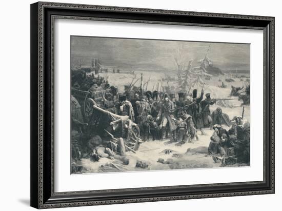 'Marshal Ney Sustaining The Rear-Guard of the Grand Army', 1812, (1896)-Henry Wolf-Framed Giclee Print