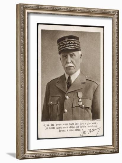 Marshal Philippe Petain a Propaganda Message in 1940-null-Framed Art Print