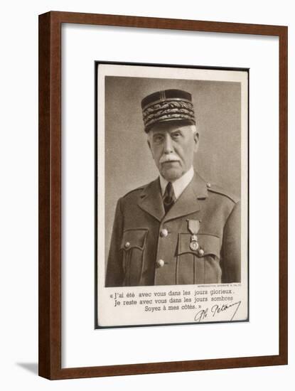 Marshal Philippe Petain a Propaganda Message in 1940-null-Framed Art Print