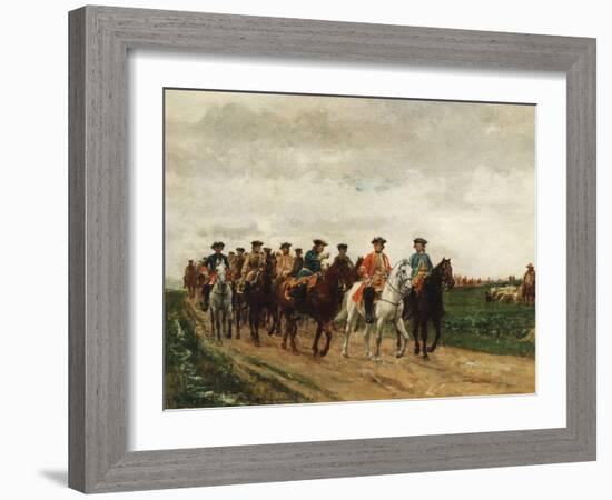 Marshal Saxe and His Troops, 1866-Jean-Louis Ernest Meissonier-Framed Giclee Print