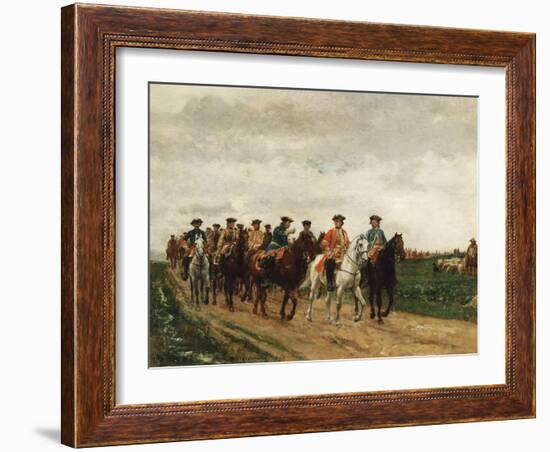 Marshal Saxe and His Troops, 1866-Jean-Louis Ernest Meissonier-Framed Giclee Print