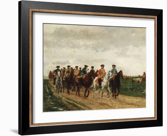 Marshal Saxe and His Troops, 1866-Jean-Louis Ernest Meissonier-Framed Giclee Print