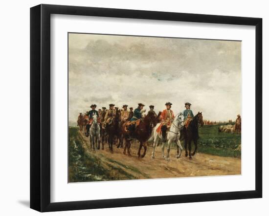 Marshal Saxe and His Troops, 1866-Jean-Louis Ernest Meissonier-Framed Giclee Print