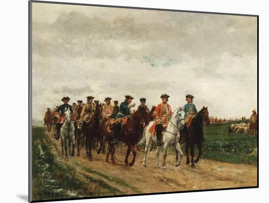 Marshal Saxe and His Troops, 1866-Jean-Louis Ernest Meissonier-Mounted Giclee Print