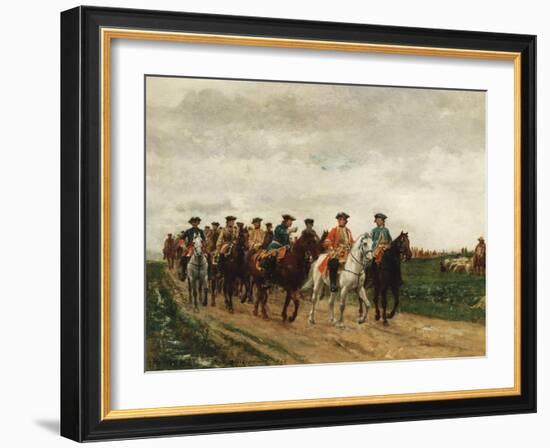 Marshal Saxe and His Troops, 1866-Jean-Louis Ernest Meissonier-Framed Giclee Print