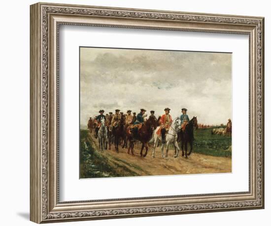 Marshal Saxe and His Troops, 1866-Jean-Louis Ernest Meissonier-Framed Giclee Print