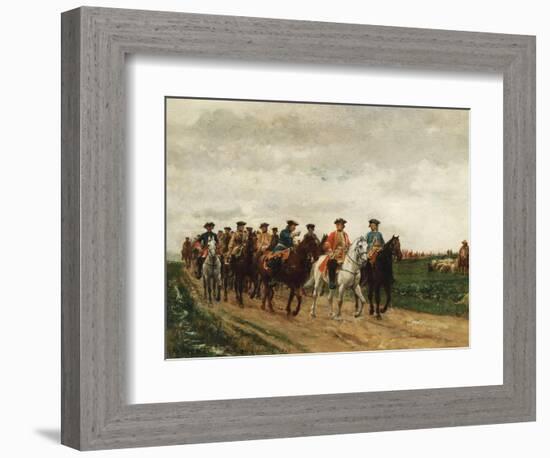 Marshal Saxe and His Troops, 1866-Jean-Louis Ernest Meissonier-Framed Giclee Print