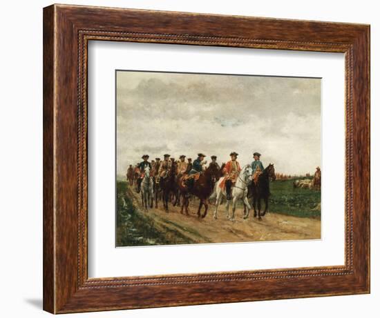 Marshal Saxe and His Troops, 1866-Jean-Louis Ernest Meissonier-Framed Giclee Print