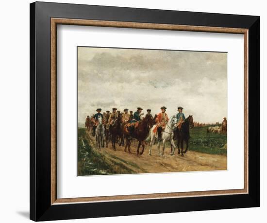 Marshal Saxe and His Troops, 1866-Jean-Louis Ernest Meissonier-Framed Giclee Print