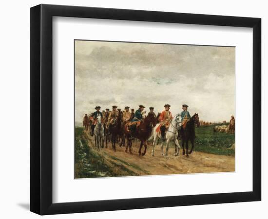 Marshal Saxe and His Troops, 1866-Jean-Louis Ernest Meissonier-Framed Giclee Print