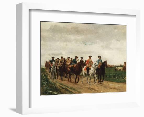 Marshal Saxe and His Troops, 1866-Jean-Louis Ernest Meissonier-Framed Giclee Print