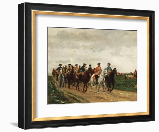 Marshal Saxe and His Troops, 1866-Jean-Louis Ernest Meissonier-Framed Giclee Print