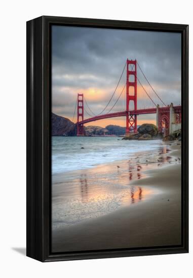 Marshall Beach Sunset and Golden Gate Bridge, California-Vincent James-Framed Premier Image Canvas