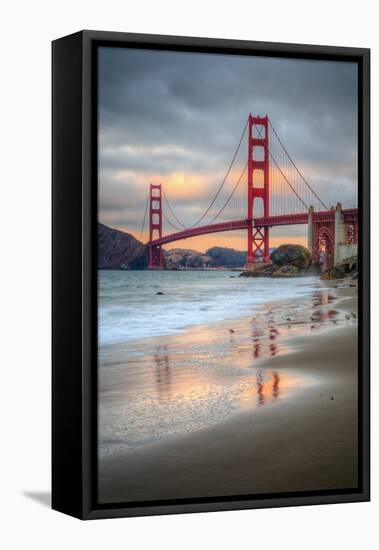 Marshall Beach Sunset and Golden Gate Bridge, California-Vincent James-Framed Premier Image Canvas