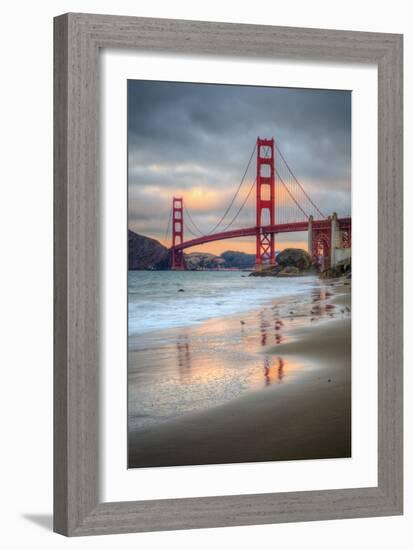 Marshall Beach Sunset and Golden Gate Bridge, California-Vincent James-Framed Photographic Print