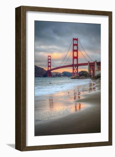 Marshall Beach Sunset and Golden Gate Bridge, California-Vincent James-Framed Photographic Print