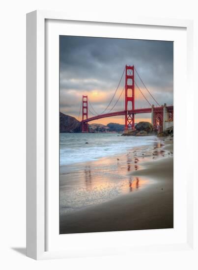 Marshall Beach Sunset and Golden Gate Bridge, California-Vincent James-Framed Photographic Print