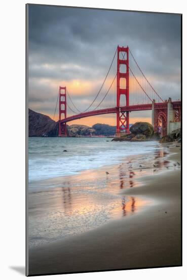 Marshall Beach Sunset and Golden Gate Bridge, California-Vincent James-Mounted Photographic Print