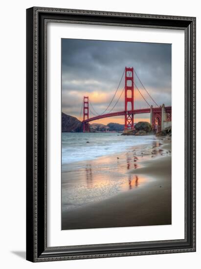 Marshall Beach Sunset and Golden Gate Bridge, California-Vincent James-Framed Photographic Print