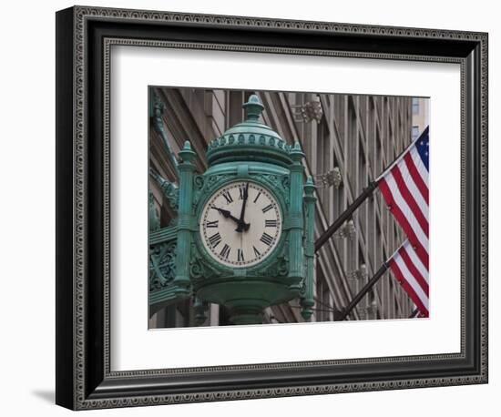 Marshall Field Building Clock, Now Macy's Department Store, Chicago, Illinois, USA-Amanda Hall-Framed Photographic Print