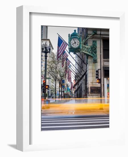 Marshall Field Clock Chicago-Steve Gadomski-Framed Photographic Print