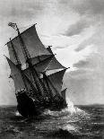 The Mayflower Carrying the Pilgrim Fathers across the Atlantic to America in 1620-Marshall Johnson-Premier Image Canvas