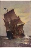 The Mayflower Carrying the Pilgrim Fathers across the Atlantic to America in 1620-Marshall Johnson-Framed Giclee Print