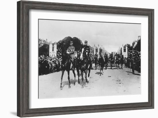 Marshals Foch and Joffre During the Grand Victory Parade, Paris, France, 14 July 1919-null-Framed Giclee Print