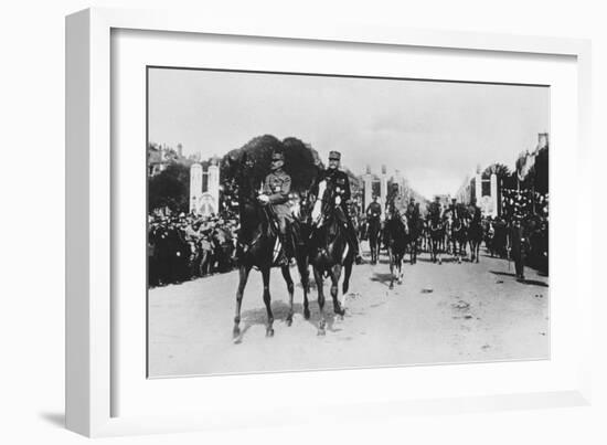 Marshals Foch and Joffre During the Grand Victory Parade, Paris, France, 14 July 1919-null-Framed Giclee Print