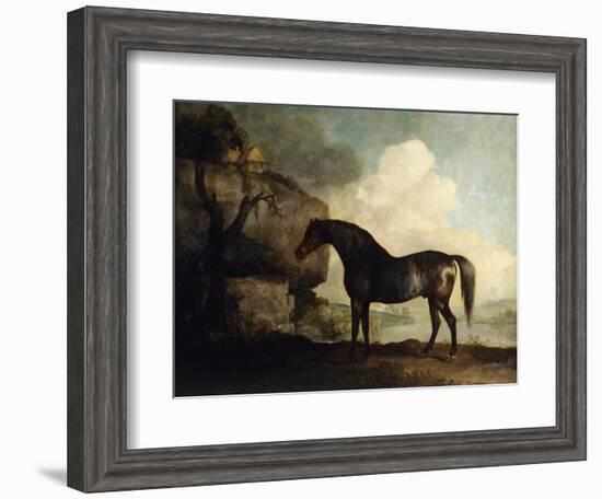 Marske', a Dark Bay Racehorse, in a Rocky River Landscape-George Stubbs-Framed Giclee Print