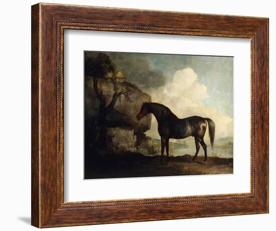 Marske', a Dark Bay Racehorse, in a Rocky River Landscape-George Stubbs-Framed Giclee Print