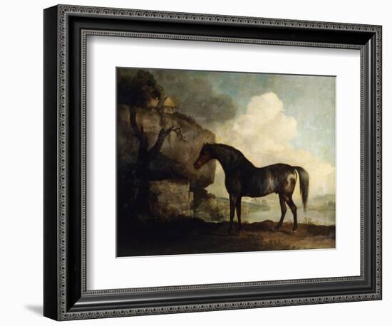 Marske', a Dark Bay Racehorse, in a Rocky River Landscape-George Stubbs-Framed Giclee Print