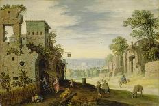 Landscape with Ruins and View of a Town, Ca. 1620-Marten Ryckaert-Framed Giclee Print