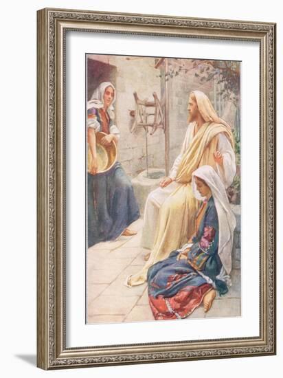 Martha and Mary, Illustration from 'Women of the Bible', Published by the R-Harold Copping-Framed Giclee Print