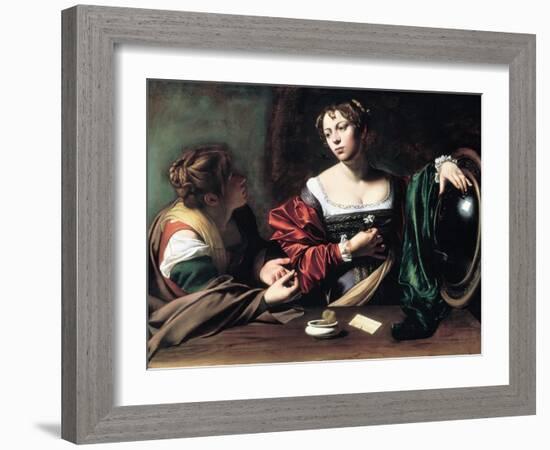 Martha and Mary Magdalene, C. 1598-Caravaggio-Framed Giclee Print
