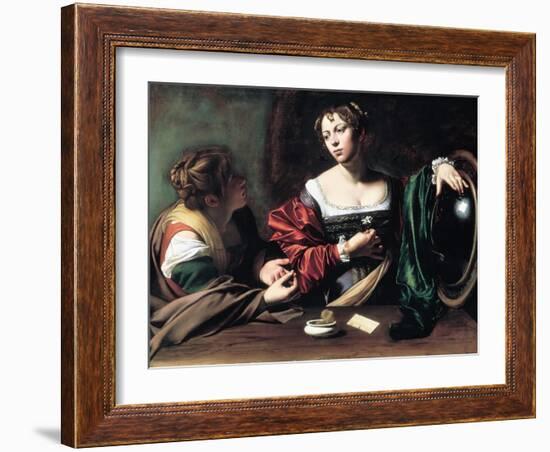 Martha and Mary Magdalene, C. 1598-Caravaggio-Framed Giclee Print