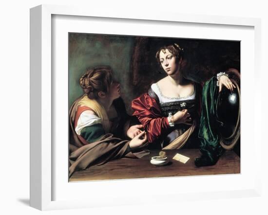 Martha and Mary Magdalene, C. 1598-Caravaggio-Framed Giclee Print