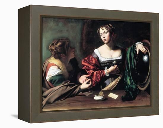 Martha and Mary Magdalene, C. 1598-Caravaggio-Framed Premier Image Canvas