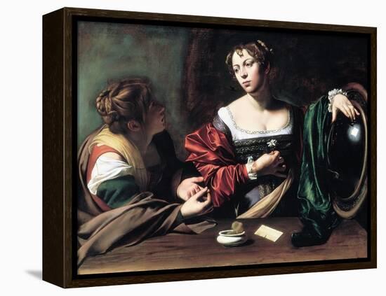 Martha and Mary Magdalene, C. 1598-Caravaggio-Framed Premier Image Canvas