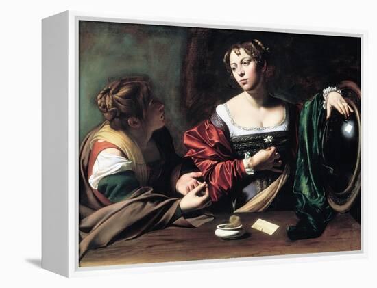 Martha and Mary Magdalene, C. 1598-Caravaggio-Framed Premier Image Canvas