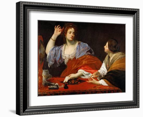 Martha Blames Her Vain Sister Mary Magdalene - Simon Vouet (1590-1649). Oil on Canvas, C. 1621. Dim-Simon Vouet-Framed Giclee Print