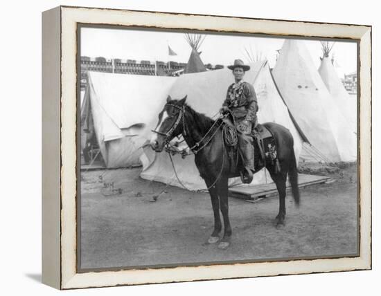 Martha Canary "Calamity Jane" on Horseback Photograph-Lantern Press-Framed Stretched Canvas