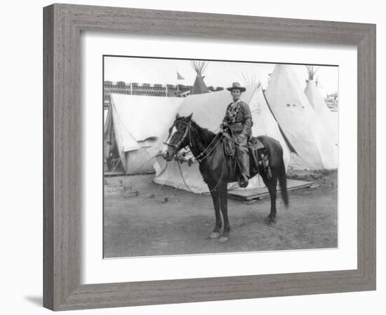 Martha Canary "Calamity Jane" on Horseback Photograph-Lantern Press-Framed Art Print